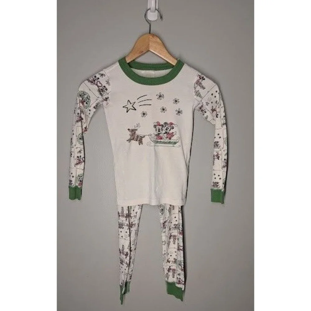 HANNA ANDERSSON Size 120 (6-7) Holiday Mickey Mouse Minnie Mouse Pajamas Unisex